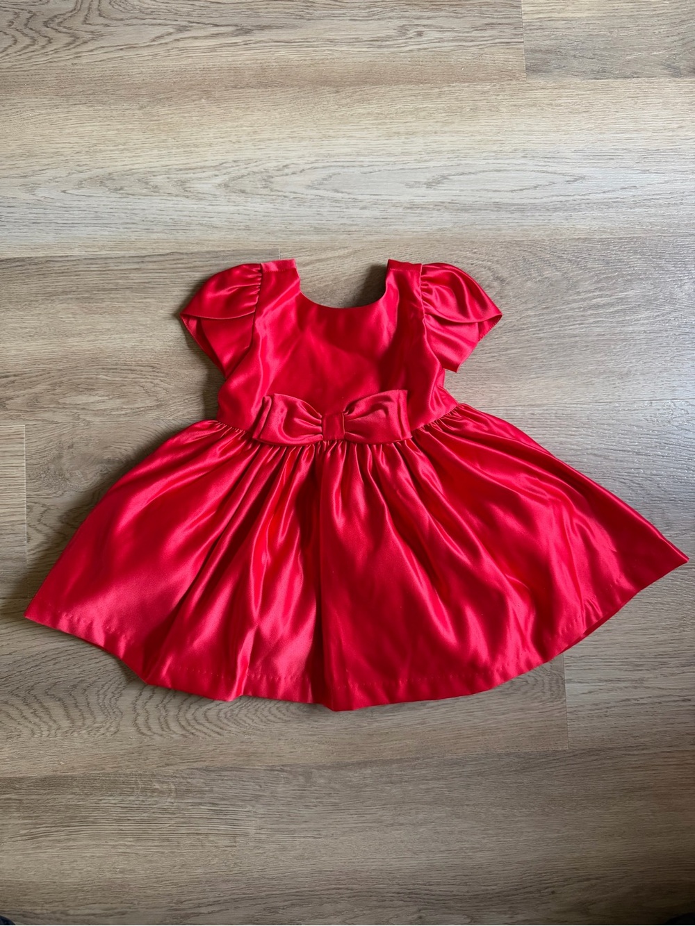Janie and Jack Red Satin Bow Dress - size 18-24 months -NWT